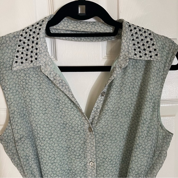 Mint green button up mini dress - Picture 6 of 10